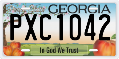 GA license plate PXC1042