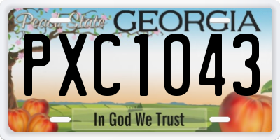 GA license plate PXC1043