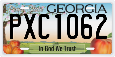 GA license plate PXC1062