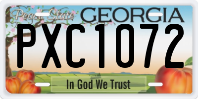 GA license plate PXC1072
