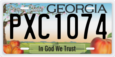 GA license plate PXC1074