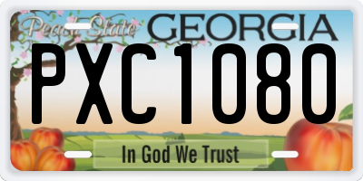 GA license plate PXC1080