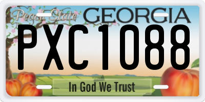 GA license plate PXC1088