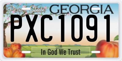 GA license plate PXC1091