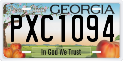 GA license plate PXC1094