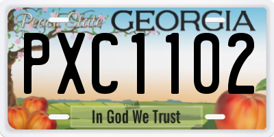 GA license plate PXC1102