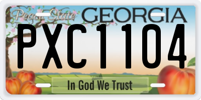 GA license plate PXC1104