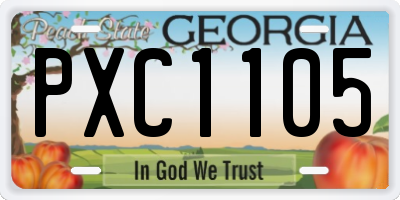 GA license plate PXC1105