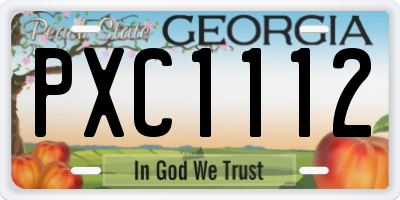 GA license plate PXC1112