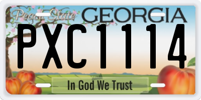 GA license plate PXC1114