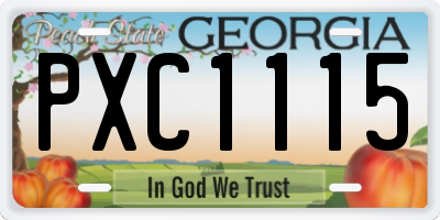 GA license plate PXC1115