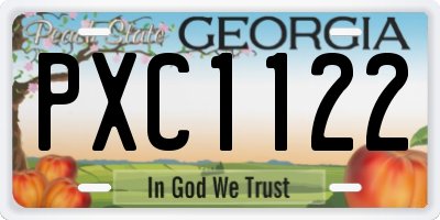 GA license plate PXC1122