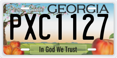 GA license plate PXC1127