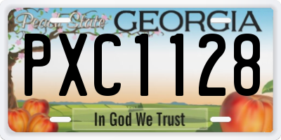 GA license plate PXC1128