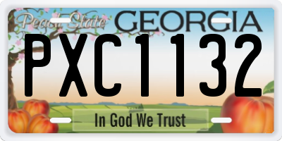 GA license plate PXC1132