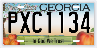 GA license plate PXC1134