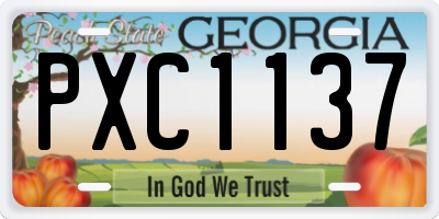 GA license plate PXC1137