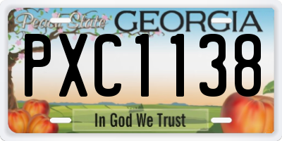 GA license plate PXC1138