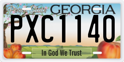 GA license plate PXC1140