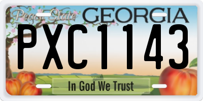 GA license plate PXC1143