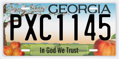GA license plate PXC1145