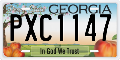 GA license plate PXC1147