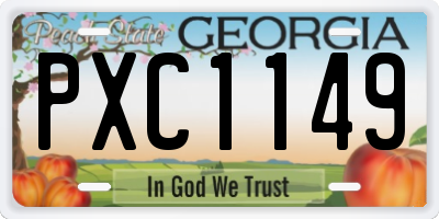 GA license plate PXC1149