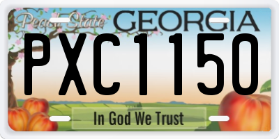 GA license plate PXC1150