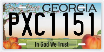 GA license plate PXC1151