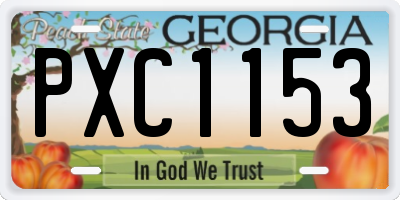 GA license plate PXC1153