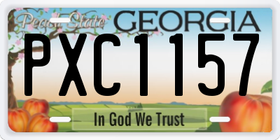 GA license plate PXC1157