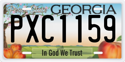 GA license plate PXC1159