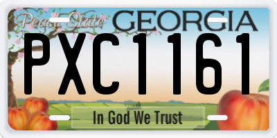 GA license plate PXC1161