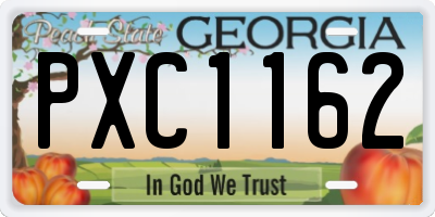 GA license plate PXC1162