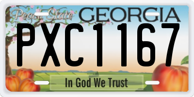 GA license plate PXC1167