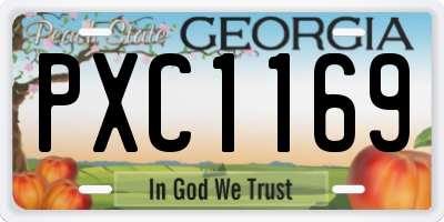 GA license plate PXC1169