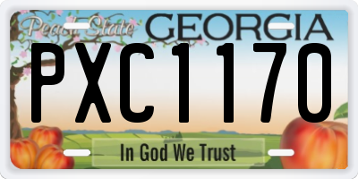 GA license plate PXC1170