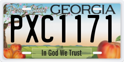 GA license plate PXC1171