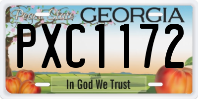 GA license plate PXC1172