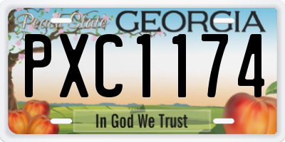 GA license plate PXC1174