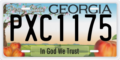 GA license plate PXC1175