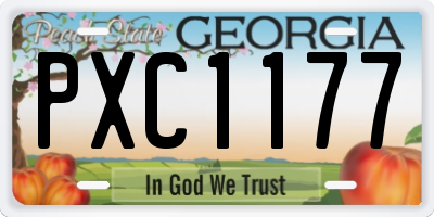 GA license plate PXC1177