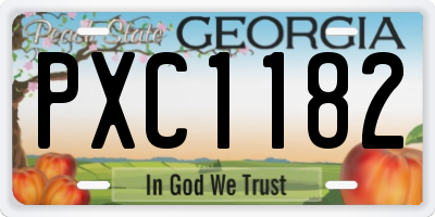 GA license plate PXC1182