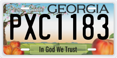 GA license plate PXC1183