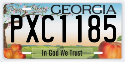 GA license plate PXC1185
