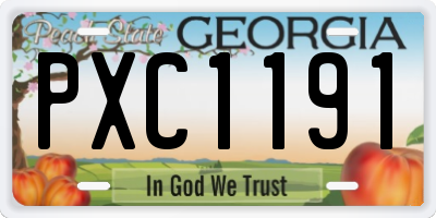 GA license plate PXC1191