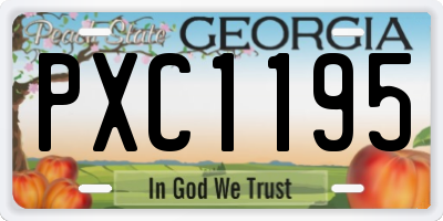 GA license plate PXC1195