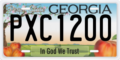 GA license plate PXC1200