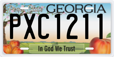 GA license plate PXC1211
