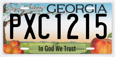 GA license plate PXC1215